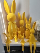 Żółta rodzinka zajączków 