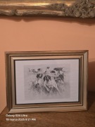 Grafika myśliwska łowiecka polowanie z psem A4. Pointer. Aport.