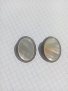 Srebrne zapinki do mankietow z massa perlowa