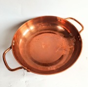 Miedziana miska misa patelnia pkryta patyną śr. 20 cm