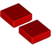 LEGO FLAT TILE 1X1 RED 307021/3070 x2