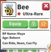 ADOPT ME NFL BEE (neon,fly,ride)