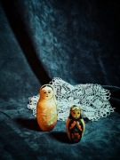 Matrioszka drewniana vintage ręcznie malowana zestaw