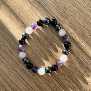 Błyszcząca bransoletka 8mm minerały LGBT pride flaga asexual aseksualność