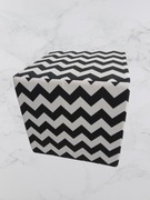 PUFA KWADRATOWA DUŻA PODNÓŻEK PUF LEKKA PIANKA BIAŁA/CZARNA POKROWIEC