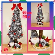 Stroik świąteczny choinka na pniu dekoracja bożonarodzeniowa 