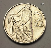 5 zł Rybak z 1974 roku okaz z PRL piękny blask nr. 484