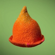 ośnieżona pomarańcza czapka z filcu wełnianego do sauny, MAMOFAKTURA