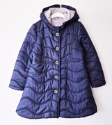 Granatowy ocieplany zimowy płaszcz z kapturem Rossa 116/122