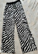 Spodnie damskie SHEIN zebra S szerokie przewiewne modne