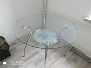 Stół okrągły szklany blat.