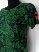 Zielona bluzka t-shirt wężowy wzór animal planet rozmiar M