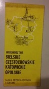 Mapa przeglądowa województwa bielskie częstochowskie PRL