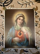 Przedwojenny oleodruków Serce Matki Boskiej