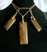 Brązowe Tygrysie Oko - elegancki zestaw biżuterii w złocie