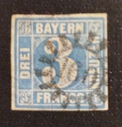 BAYERN: 1849/62r. Mi 2. kas.