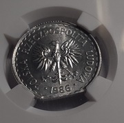 1 złoty 1986, MINT ERROR NGC MS65