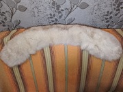 Kołnierz z lisa biało siwy