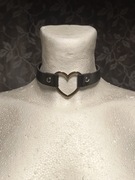 Nowy skórzany choker czoker serce obroża punk rock emo metal Gothic lolita