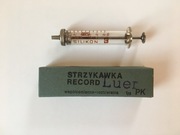Strzykawka szklana Luer 5cm³, rozbieralna z czasów PRL