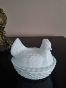 Mała kurka prl 10 cm kura Ząbkowice biała stary wzór