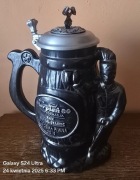 Górniczy kufel ceramiczny z cynowym deklem DUŻY. BARBÓRKA KWK MURCKI. 1,2l