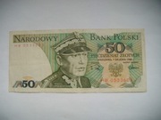 POLSKA Banknot PRL 50 zł. 1988 r Karol Świerczewski Seria HW