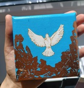 Obraz 10x10 cm Duch Święty, ptak, złoty, złoto, religijny