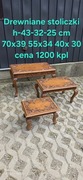Komplet drewnianych stoliczków 