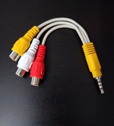 Adapter wtyk Jack 3,5mm 4-pol / 3 X gniazdo RCA