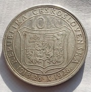 CZECHOSŁOWACJA 10 Koron 1928 srebro ŁADNA 