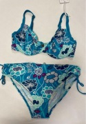 Panache Claudette Tropical bikini 34E 75E 75F czarno białe Tropik 40 12 M/L