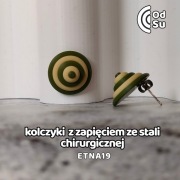 Kolczyki ETNA 19 - militarny zielony-beżowy