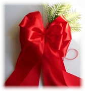 DUŻA PIĘKNA CZERWONA  KOKARDA NA CZUBEK CHOINKI BOŻE NARODZENIE/1/