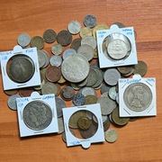 Zestaw ponad 100 Starych Monet Polska IIRP Nike Żaglowiec Talar Dolar Antyk