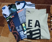 zestaw 7 szt. bluzka t-shirt koszula rozm. 146/152