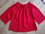 Czerwona, koronkowa bluzeczka hiszpanka