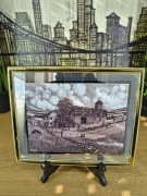 Obraz na lustrze – rustykalny krajobraz wiejski 