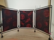 Mini parawan materiałowy z motywem smoków, ręczne wykonanie, chiński