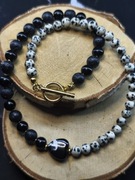 Naszyjnik Onyks jaspis dalmatyński 