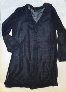 Kapp Ahl czarna szyfonowa tunika długi rękaw r. 44