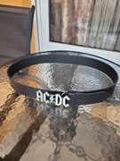 Czarny męski skórzany pasek AC/DC
