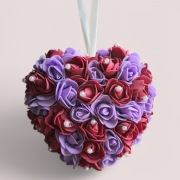 Serce dekoracyjne z piankowych róż 