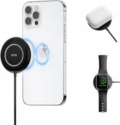Ładowarka magnetyczna KPON do iPhone'a i Apple Watcha, bezprzewodowa