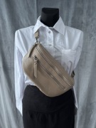 Nerka torebka beżowa skóra naturalna Włoska - nowa