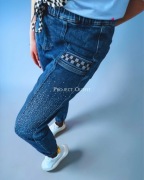 Jeansowe Joggery M.Sara - Mom Fit z cyrkoniami L