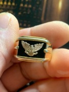 Sygnet srebro 925 / zloto 14k /onyx stone 