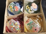 Duże Bombki z PRL, 4 szt kolorowe okragłe retro ozdoby choinkowe