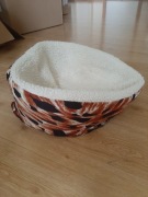 Legowisko dla kota serce ręcznie wykonane bawelna rattan 40x40cm pokrowiec