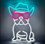 NEON LED OZDOBA ŚWIETLNA neony do pokoju PIES BULDOG LAMPKA NOCNA USB 5V